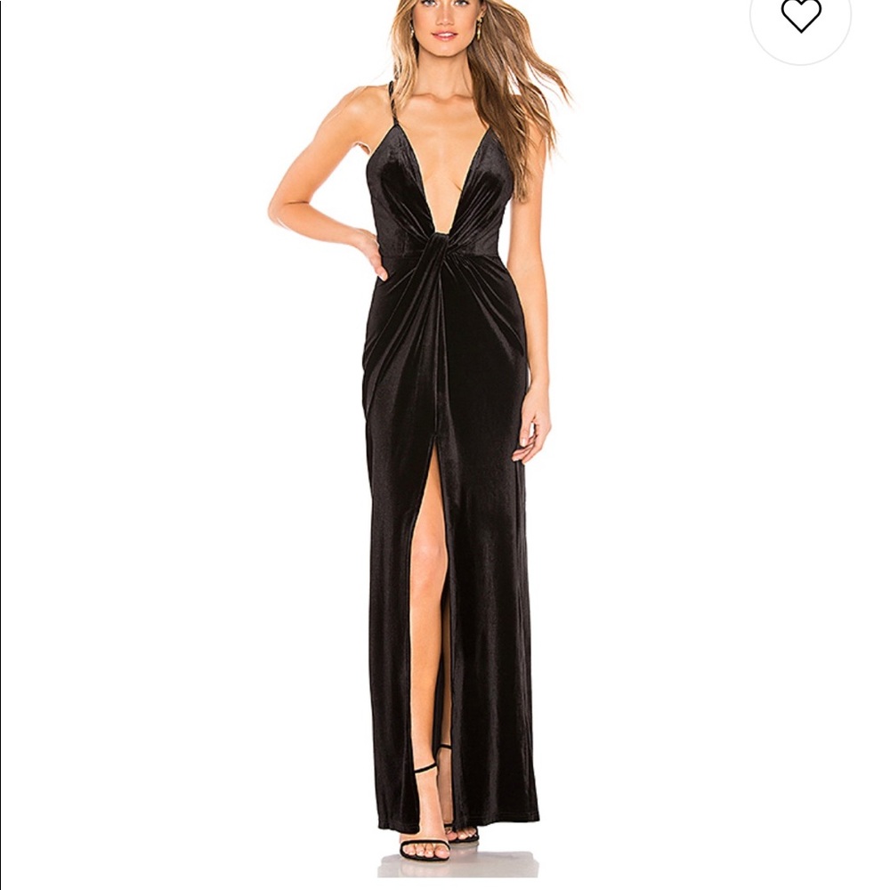 Black velvet formal dress